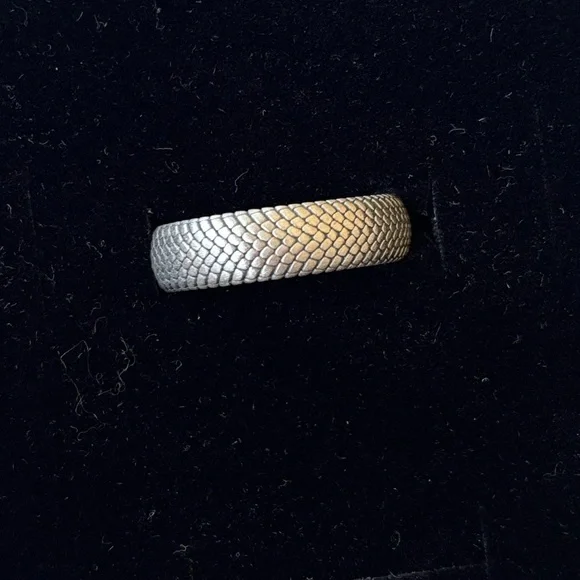 Brand New Sterling Silver 925 Snakeskin Wedding Band Ring Handcrafted Minimalist